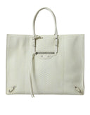 Chic Python Leather Tote in White & Yellow Balenciaga