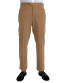 Beige Cashmere Men Straight Fit Dress Pants - Allure Absolue