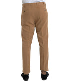 Beige Cashmere Men Straight Fit Dress Pants - Allure Absolue