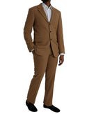 Brown Cashmere 2 Piece Single Breasted Suit - Allure Absolue