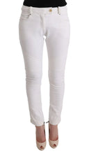 Chic White Slim Fit Cotton Pants - Allure Absolue