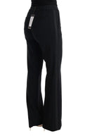 Chic Black Bootcut Formal Pants - Allure Absolue
