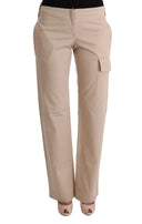Chic Beige Cropped Pants - Regular Fit Elegance - Allure Absolue