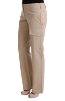 Chic Beige Cropped Pants - Regular Fit Elegance - Allure Absolue