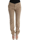 Beige Regular Fit Luxe Trousers - Allure Absolue