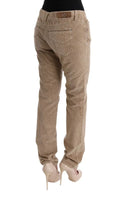 Beige Regular Fit Luxe Trousers - Allure Absolue