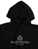 Black Cotton Logo Hooded Pullover Sweatshirt Sweater Balenciaga