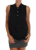 Chic Sleeveless Black Shirt Blouse - Allure Absolue
