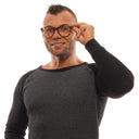 Montura de gafas marrón para hombre