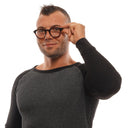 Montura de gafas marrón para hombre