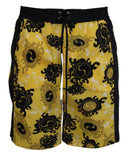 Yellow Black Printed Nylon Beachwear Shorts Swimwear Dsquared²