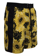 Yellow Black Printed Nylon Beachwear Shorts Swimwear Dsquared²