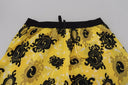 Yellow Black Printed Nylon Beachwear Shorts Swimwear Dsquared²