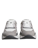 Grey Leather Neoprene Chunky Low Top Squalo Sneakers Shoes Versace