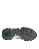 Grey Leather Neoprene Chunky Low Top Squalo Sneakers Shoes Versace