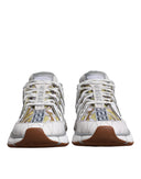 White Trigreca Barocco Print Low Top Sneakers Shoes Versace