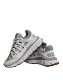 White Trigreca Barocco Print Low Top Sneakers Shoes Versace