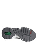 Black Leather Neoprene Chunky Low Top Sneakers Squalo Shoes Versace