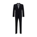 Blue Fleece Wool Two-Piece Suit