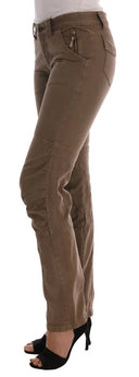 Chic Brown Casual Cotton Pants - Allure Absolue