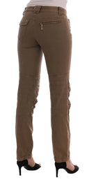 Chic Brown Casual Cotton Pants - Allure Absolue