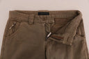 Chic Brown Casual Cotton Pants - Allure Absolue