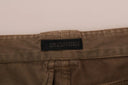 Chic Brown Casual Cotton Pants - Allure Absolue