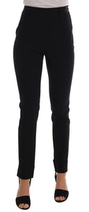 Sleek Black Stirrup Leggings - Allure Absolue