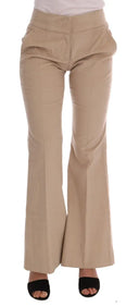 Chic Beige Bootcut Flared Pants - Allure Absolue