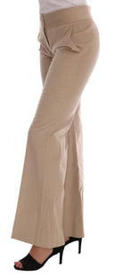 Chic Beige Bootcut Flared Pants - Allure Absolue