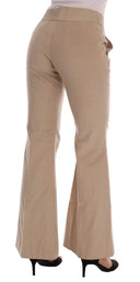 Chic Beige Bootcut Flared Pants - Allure Absolue