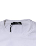 White Medusa Embroidery Crew Neck Pullover Sweater Versace