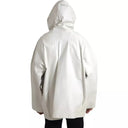 White Leather Men Waterproof Jacket Blouson - Allure Absolue