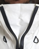 White Leather Men Waterproof Jacket Blouson - Allure Absolue