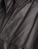 Black Leather Men Waterproof Trenchcoat Jacket - Allure Absolue