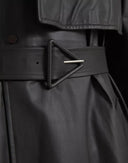 Black Leather Men Waterproof Trenchcoat Jacket - Allure Absolue