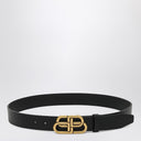 Balenciaga Black leather BB belt