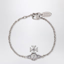 Vivienne Westwood Platinum Orb logo bracelet with crystals