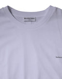 White Logo Cotton Crew Neck Short Sleeves T-shirt Balenciaga