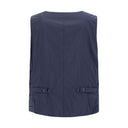 Blue Polyamide Sleveless Jacket