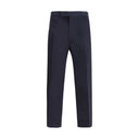 Blue Cotton Casual Pants