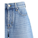Blue Cotton Bermuda Shorts
