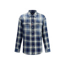 Blue Cotton Pattern Shirt