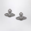 Vivienne Westwood Platinum Orb logo earrings