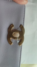 Blue Quilted Calfskin Framing Chain Flap Mini crossbody Bag Chanel