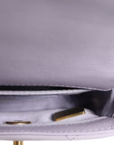 Blue Quilted Calfskin Framing Chain Flap Mini crossbody Bag Chanel