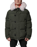 Green Hooded Long Sleeves Fur Shearling Jacket Dsquared²