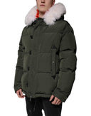 Green Hooded Long Sleeves Fur Shearling Jacket Dsquared²