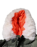 Green Hooded Long Sleeves Fur Shearling Jacket Dsquared²