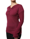 Maroon Jumper Keyhole Knit Pullover Sweater Roberto Cavalli
